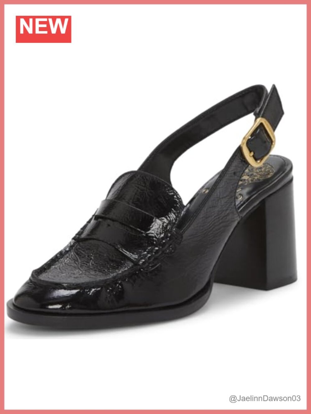 Vince Camuto Women's Gemma Leather Block Heel Pumps Slingback Almond Toe
